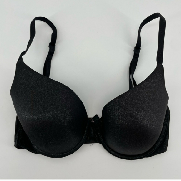 Victoria's Secret Other - Victoria’s Secret Black Sparkly Uplift Semi Demi Bra 32D